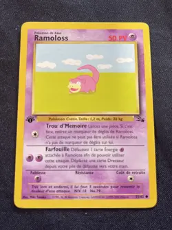 1st Edition French Ramoloss (Slowpoke) Fossil 55/62 Pokemon Card - Image 1