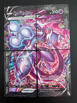 Pokemon Mewtwo V-Union 4 Card Set Holos *CLEAN* Black Star Promo - Image 1