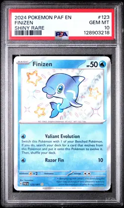 2024 POKEMON PAF EN-PALDEAN FATES SHINY RARE #123 FINIZEN PSA 10 - Image 1