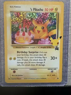 Birthday Pikachu Holo 24 Celebrations Classic Collection Pokemon 2021 NM - Image 1