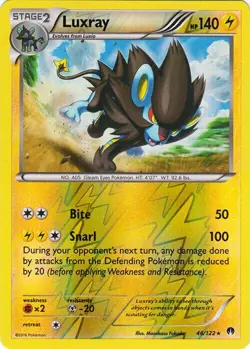 Luxray 46/122 Breakpoint Reverse Holo Rare Near Mint Pokemon DNA GAMES - Image 1