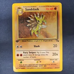 1st Edition Sandslash 41/62 Pokemon TCG WOTC Base Set Fossil HP - Image 1