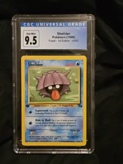 SHELLDER 1999 POKEMON 1ST EDITION FOSSIL COMMON A 54/62 CGC 9.5 - Image 1