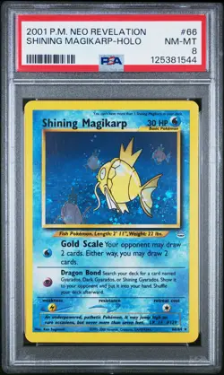 2001 POKEMON NEO REVELATION #66 SHINING MAGIKARP-HOLO PSA 8 - Image 1
