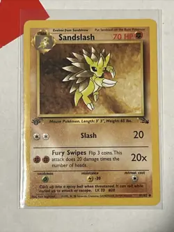 Pokemon TCG Sandslash Fossil 41 Regular 1st Edition Uncommon - Image 1