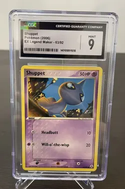 2006 Pokemon TCG Shuppet EX Legend Maker 63/92 MINT CGC 9 - Image 1