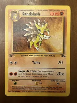 Pokemon TCG | SPANISH Sandslash 41/62 1st Edition Regular LP | Fossil - Image 1