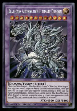 Yugioh! Blue-Eyes Alternative Ultimate Dragon TN19-EN001 Prismatic Secret Rare - Image 1