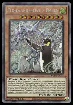 Yugioh! Floowandereeze & Empen BODE-EN017 Secret Rare 1st Ed - Image 1
