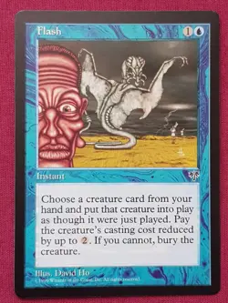 Magic The Gathering MIRAGE FLASH blue card MTG - Image 1