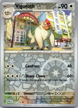 Vigoroth 161/193 Reverse Holo Paldea Evolved PAL NM Pokemon TCG Card - Image 1