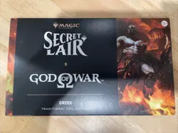 MTG Secret Lair x God Of War: Greek TRADITIONAL FOIL EDITION Sealed, In Hand - Image 1