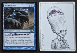 SKETCHED MtG Magic Ryan Pancoast _ M12 Artist Proof _ MIND CONTROL _ VHTF 1/50! - Image 1