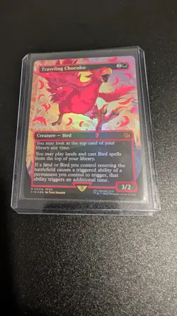 Traveling Chocobo (Borderless) (Neon Ink Pink) Final Fantasy Foil - Image 1