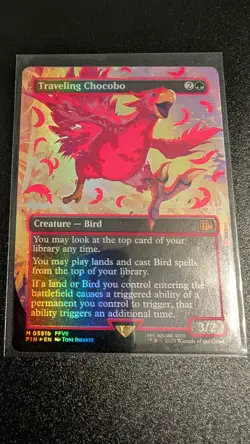 Traveling Chocobo (Borderless) (Neon Ink Pink) Final Fantasy Foil - Image 2