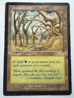 Gaea's Cradle Urza's Saga Regular MTG Magic the Gathering Legendary Land -Damage - Image 1