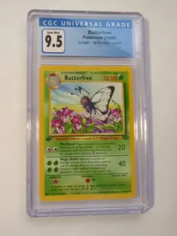 CGC 9.5 GEM MINT 10 Butterfree 1st Edition Jungle 33/64 Pokemon 1999 Non-Holo - Image 1