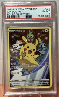 Pikachu Black Star Promo SWSH020 PSA 8 Pokemon TCG - Image 1