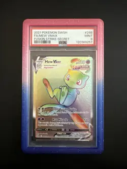 Pokemon Fusion Strike Mew VMAX Secret Rainbow Rare Card 268/264 PSA 9 Graded - Image 1