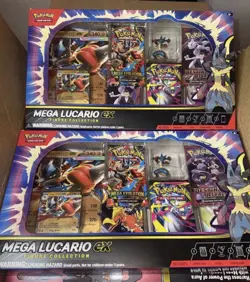 Pokemon TCG Mega Lucario ex Premium Figure Collection Box Sealed LOT OF 2 - Image 1