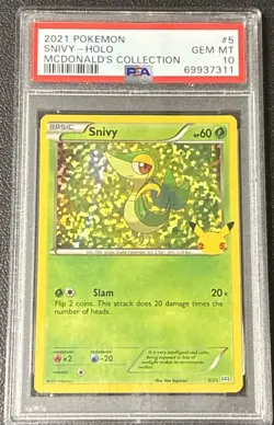 PSA 10 2021 POKEMON ENGLISH SNIVY MCDONALD'S COLLECTION 5/25 HOLO 195 - Image 1