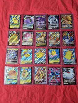 Pokemon Tcg 20 Ultra Rare Lot Gx V Vmax Unplayed Pikachu Full Art Shiny Alt - Image 1
