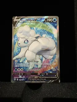 Alolan Vulpix V - 173/195 - Pokemon Silver Tempest Full Art Card NM - Image 1