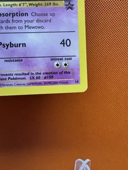 Mewtwo WOTC Promo #14 Black Star Promo Pokemon TCG MP 1099 - Image 5