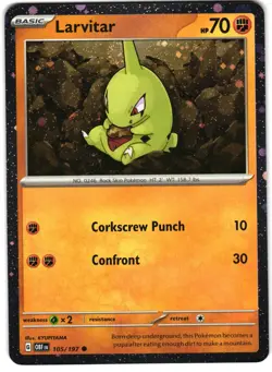Larvitar Cosmos Holo 105/197 Pokemon SV: Obsidian Flames - Image 1