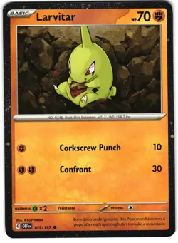 Larvitar Cosmos Holo 105/197 Pokemon SV: Obsidian Flames - Image 3