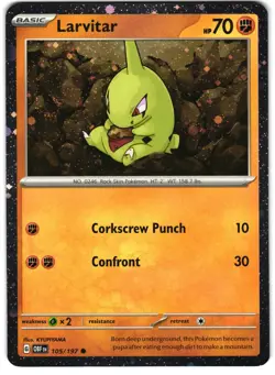 Larvitar Cosmos Holo 105/197 Pokemon SV: Obsidian Flames - Image 5