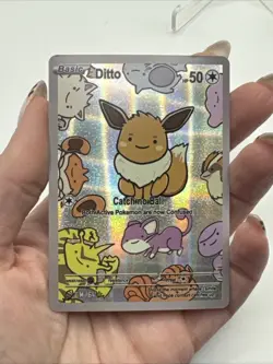 After Skool Hobby V2 #64 Ditto Eevee Holo Fan Art Card Genetic Mystery Pokemon - Image 3