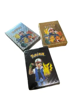 3 Pack Pokemon GOLD, Silver, Black Foil Cards 55 Pcs. TCG GX Card PACK (Fan Art) - Image 1