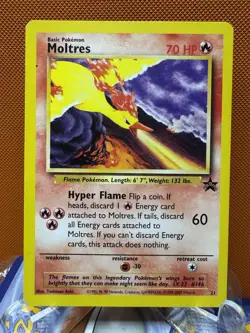 Moltres 21 Black Star Promo Pokemon Card - WOTC Vintage - LP 1061 - Image 1