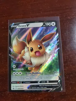 Eevee V SWSH065 Sword & Shield Black Star Promo Holo Full Art Card NM Condition - Image 1