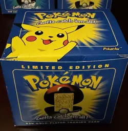 Pokemon 23k Gold Plated Trading Card SEALED New In Box PIKACHU Burger King HTF - Image 1