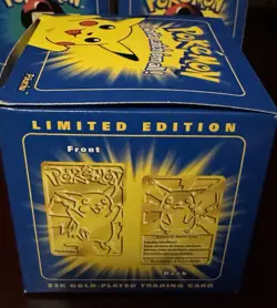 Pokemon 23k Gold Plated Trading Card SEALED New In Box PIKACHU Burger King HTF - Image 2
