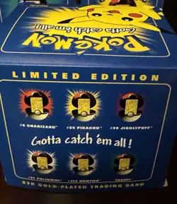 Pokemon 23k Gold Plated Trading Card SEALED New In Box PIKACHU Burger King HTF - Image 3