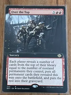 Over the Top (340) Extended Art The Brothers' War BRO MTG Magic - NM+ - Image 1