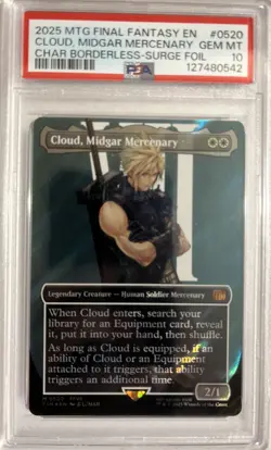 PSA 10 Magic the Gathering Cloud, Midgar Mercenary Surge Foil 520 Final Fantasy - Image 1