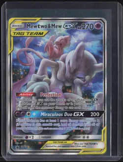 2019 Pokemon Black Star Promo Power Partnership Tins #SM191 Mewtwo & Mew GX #2 - Image 1