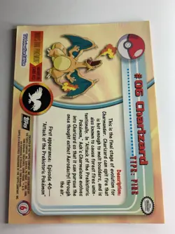 1999 Topps Pokemon TV #06 Charizard (B) Silver Foil Black Logo (Rays 2nd Print) - Image 2