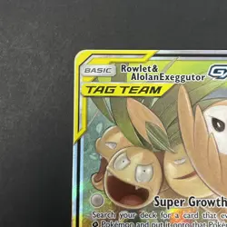 Pokemon Rowlet & Alolan Exeggutor GX 1/236 Tag Team Unified Minds Holo TCG - Image 2