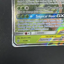 Pokemon Rowlet & Alolan Exeggutor GX 1/236 Tag Team Unified Minds Holo TCG - Image 5