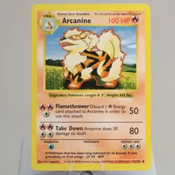 Pokemon TCG - Arcanine 23/102 Base Set Uncommon Shadowless WOTC 1999 - EXC/NM - Image 2