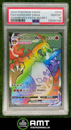 Charizard VMAX PSA 10 2020 Pokemon Sword & Shield Champion's Path Secret 074/073 - Image 1