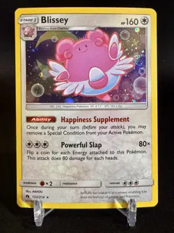 Blissey 153/214 SM Lost Thunder Cosmos Holo Rare SWIRL ?? Pokemon TCG NM - Image 1
