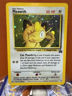 Meowth Promo WoTC 10 Holo Vintage GB Stamped Pokemon - part SWIRL - MP #1094 - Image 1