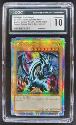 2025 YU-GI-OH! JPN ASIAN BLUE-EYES WHITE DRAGON SECRET RARE ALT ART CGC 01 PT - Image 1