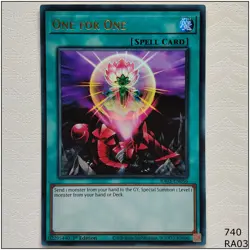 One for One - RA03-EN056 - Ultra Rare 1st Edition Yugioh - Image 1